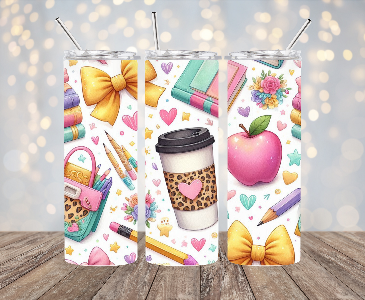 Sublimated Teacher Tumbler's - 20oz Tumbler with Lid/Straw