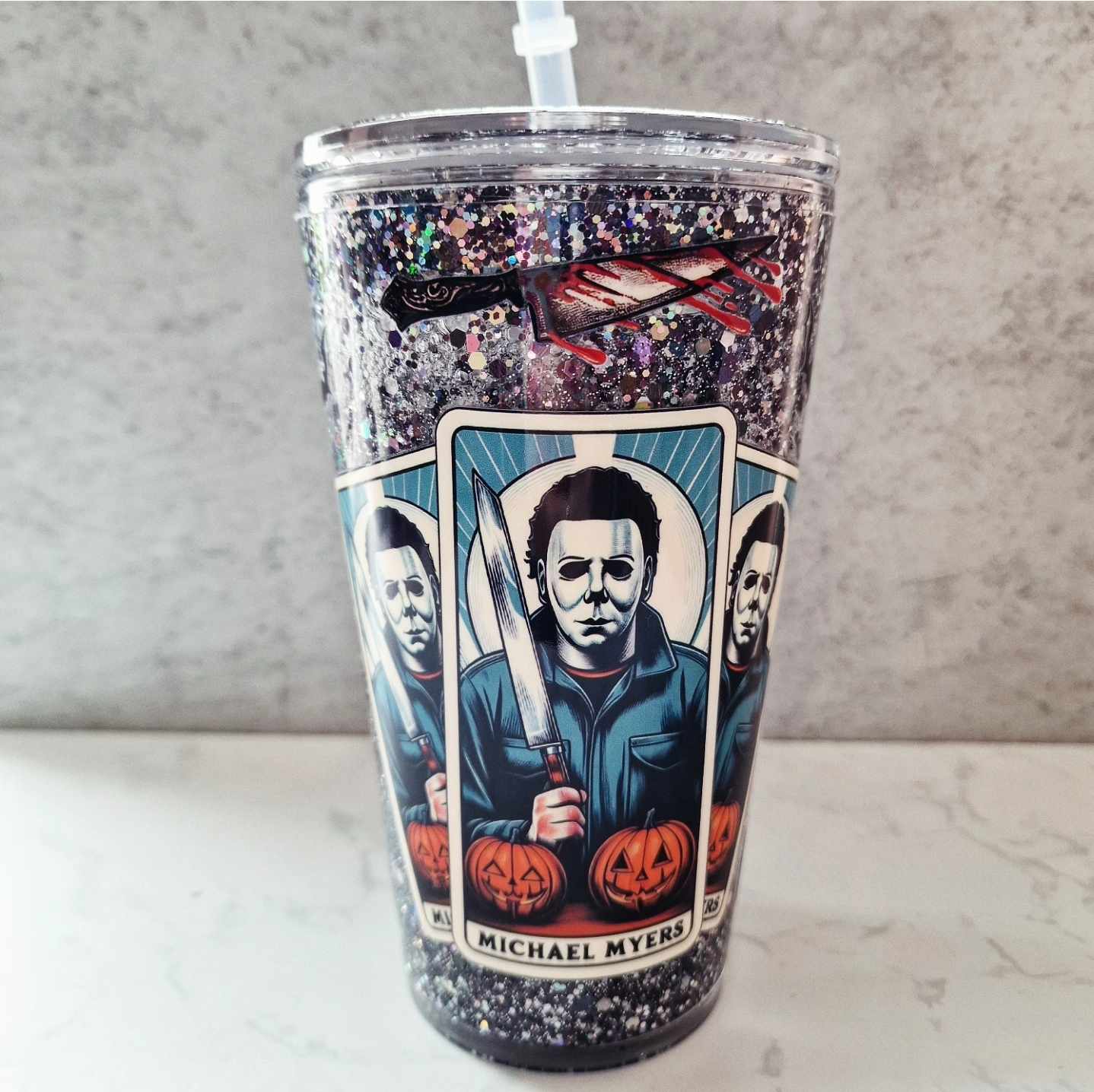 16oz Micheal Myers Plastic Tumbler