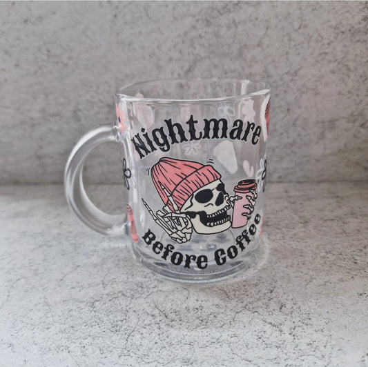 Nightmare before Coffee  - Glass Mug
