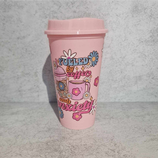 Fuelled by Coffee and Anxiety - 16oz Travel Cup