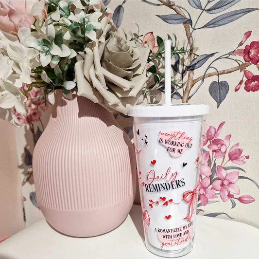 Daily Reminders Bow - 24oz Plastic Tumbler