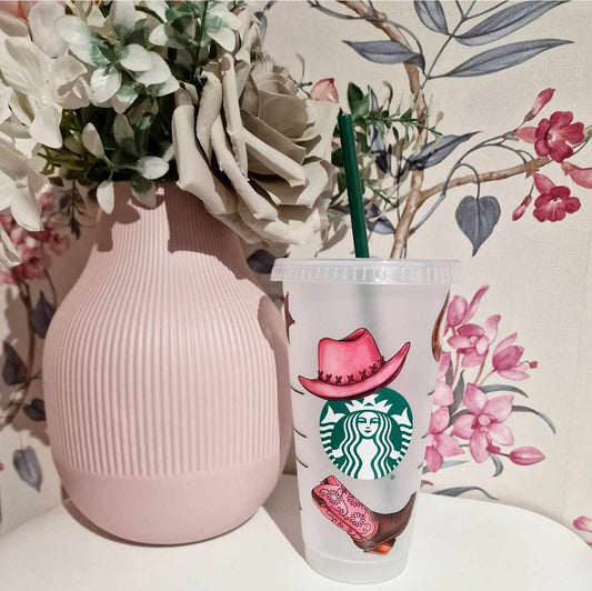 Pink Cowgirl - Venti Starbucks Cup (24oz)