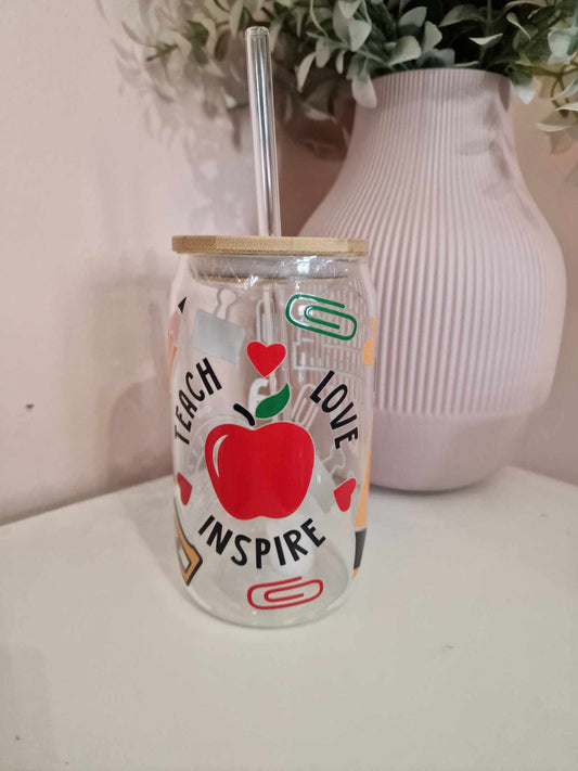 Teach Love Inspire - 16oz Libbey Cup Glass