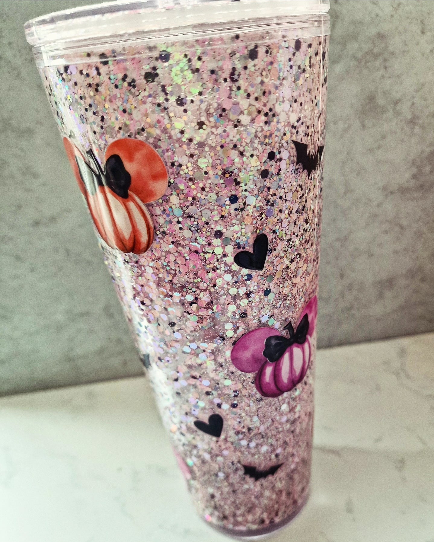 24oz Sparkly Spooky Micky Plastic Tumbler image 1