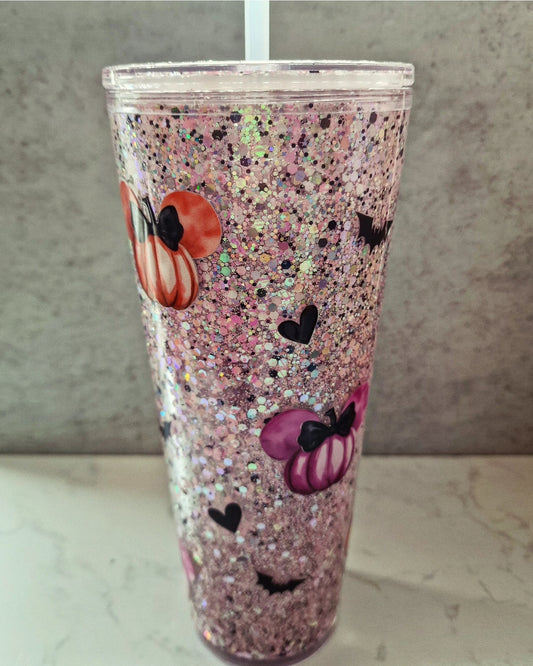 24oz Sparkly Spooky Micky Plastic Tumbler image 0