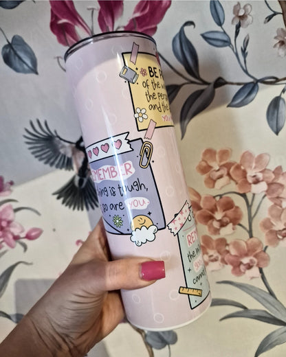 Sublimated Reminder Teacher Tumbler - 20oz Tumbler with Lid/Straw