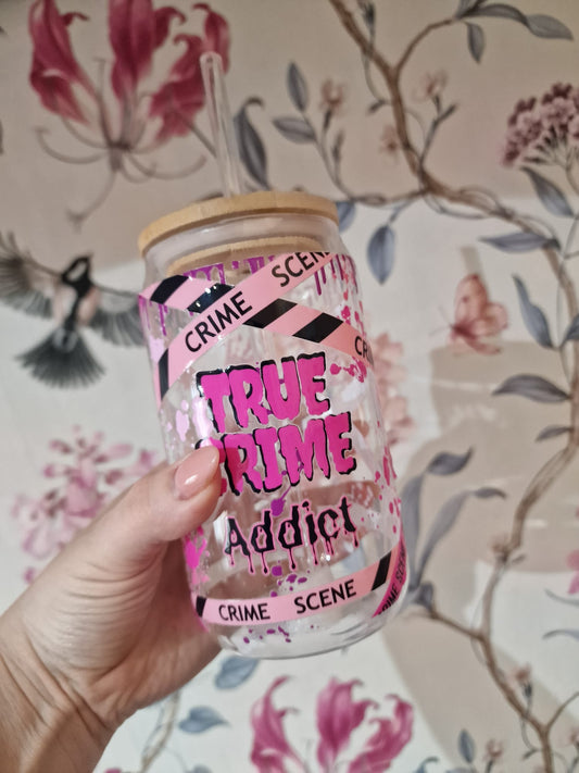 True Crime Addict - 16oz Libbey Cup Glass