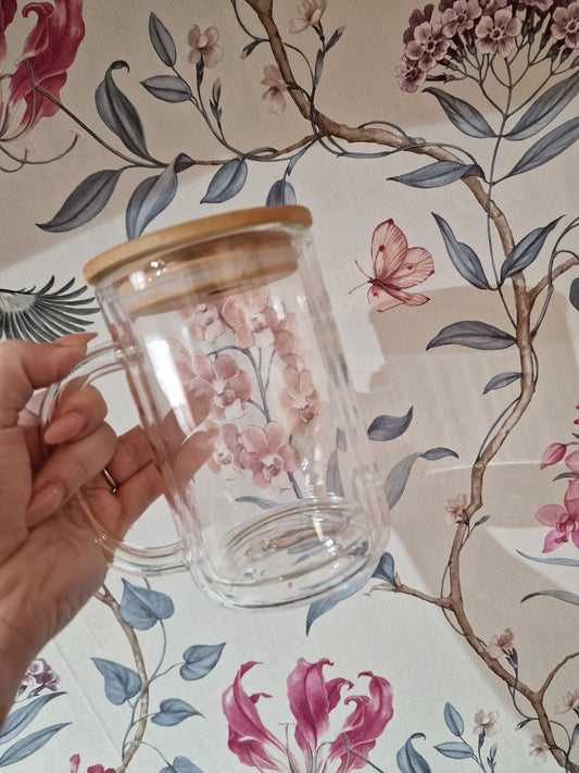 Custom - 15oz Glass Cup with Fillable Handle