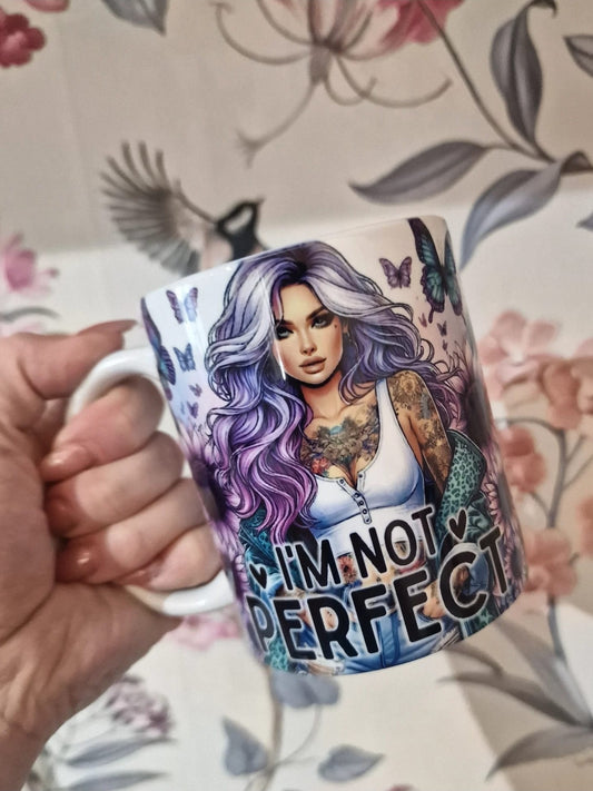 I'm Not Perfect Tattoo Girl Mug - 11oz Ceramic Mug