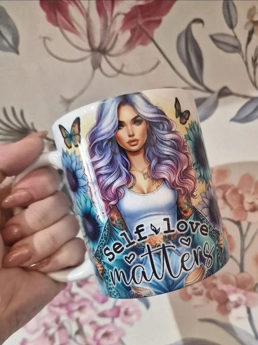 Self Love Matters Tattoo Girl Mug - 11oz Ceramic Mug