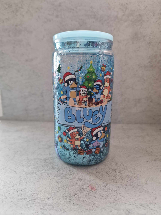 Bluey Family Christmas -  16oz Snowglobe Acrylic Tumbler