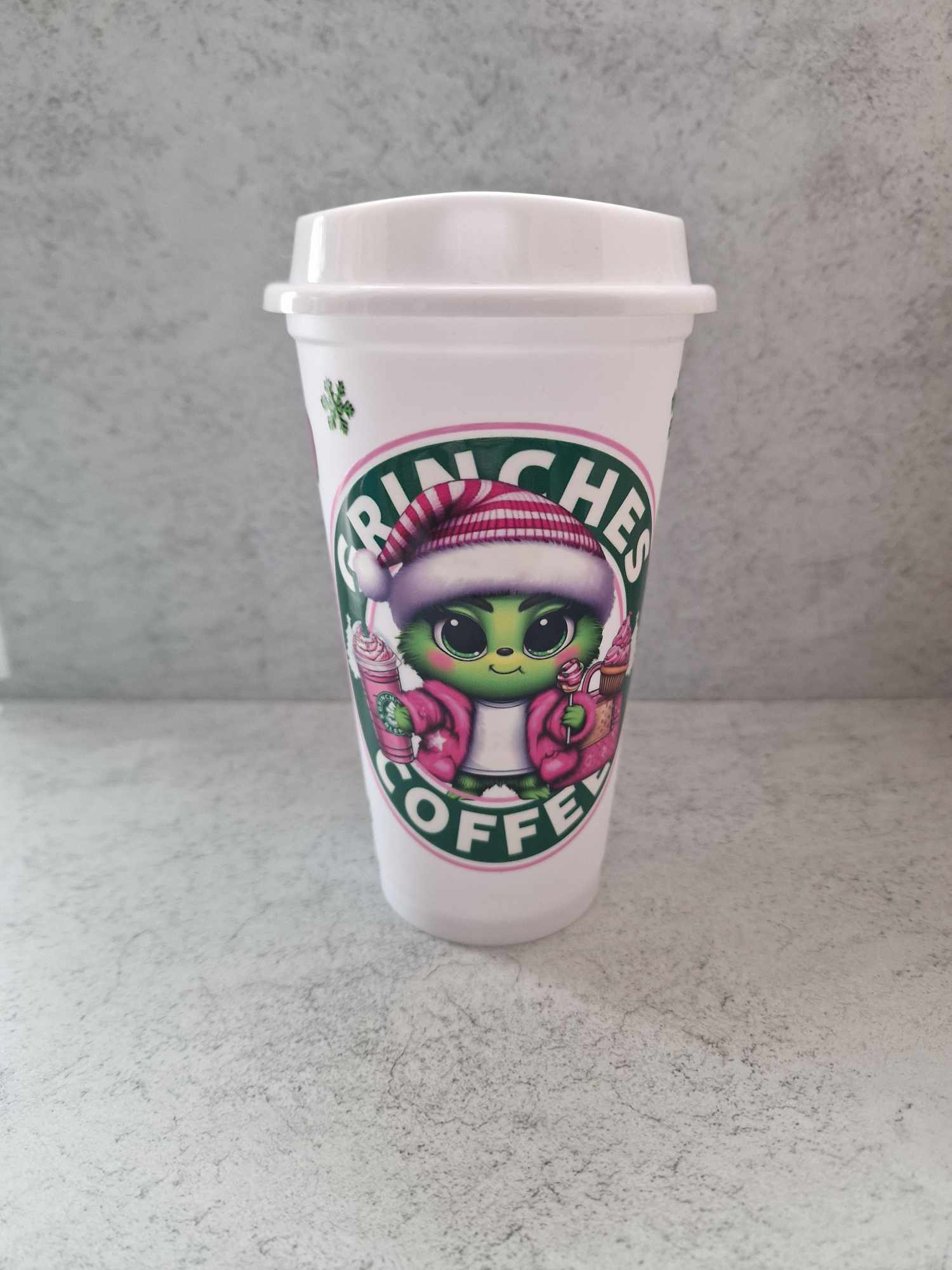 Grinches Coffee White - 16oz Travel Cup image 0