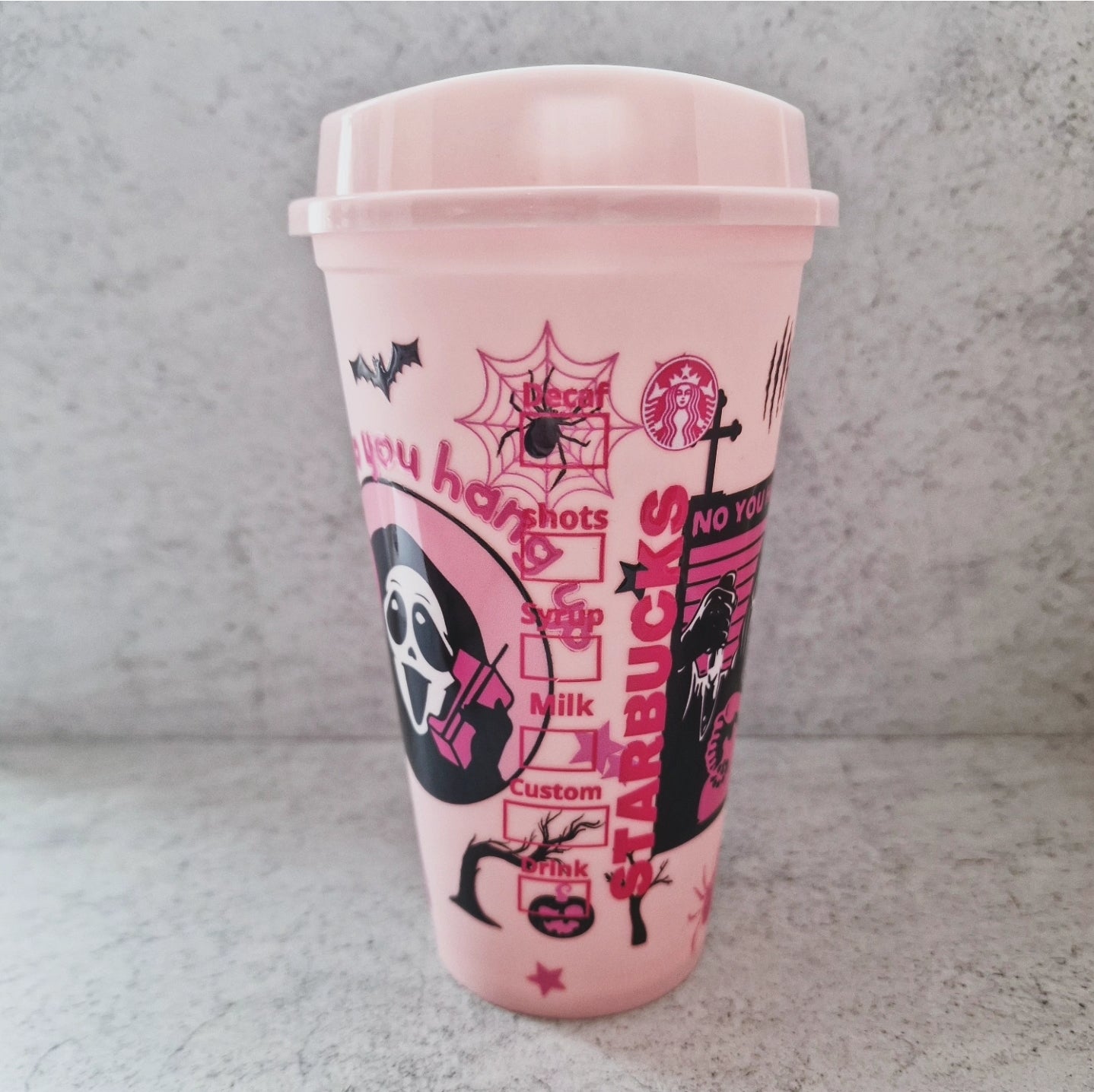 Pink Starbucks Scream - 16oz Travel Cup image 1
