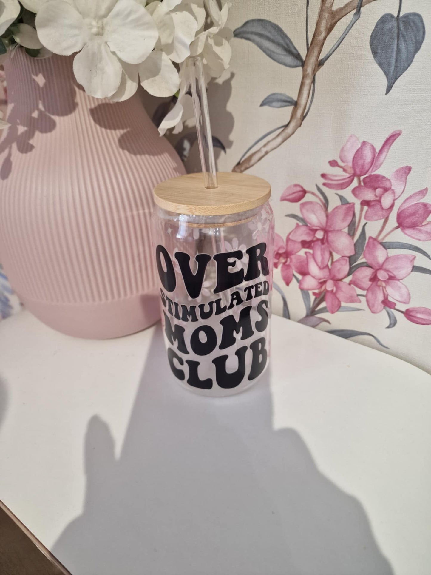Overstimulated Mom's Club - 16oz Libbey Cup Glass