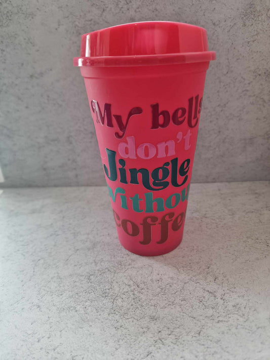 My bells don't jingle without coffee  - 16oz Travel Cup image 0