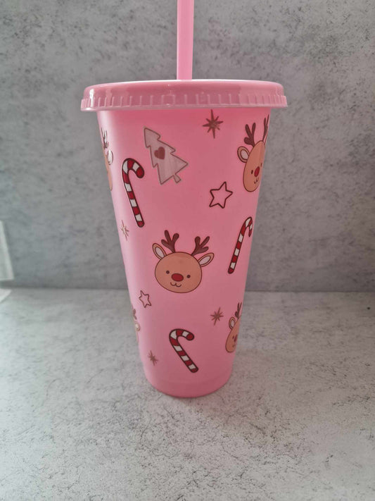 Pink Reindeer - 24oz Cold Cup
