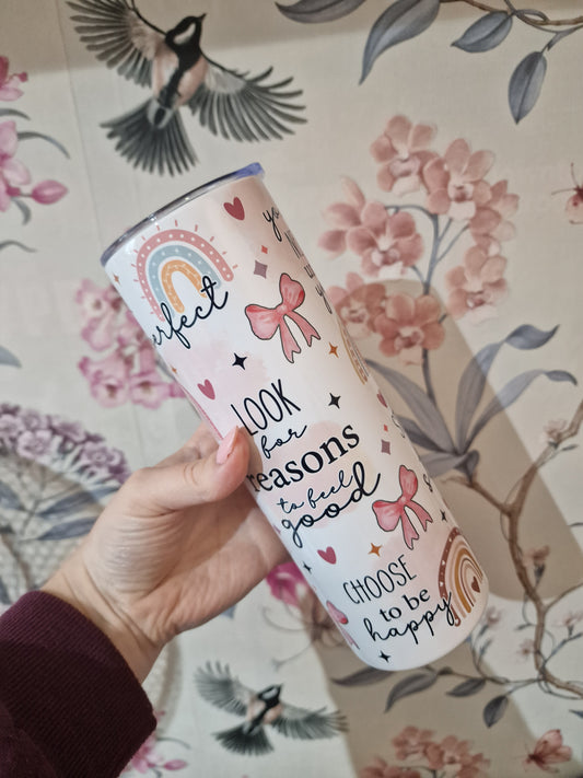 Affirmations Tumbler - 20oz Tumbler with Lid/Straw