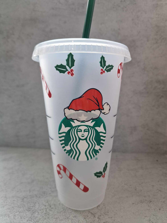 Santa Hat - Venti Starbucks Cup (24oz)